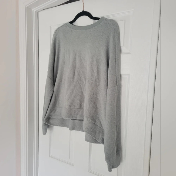 Shambhala Light Green Supersoft Fleece Crewneck Crop Sweatshirt - Picture 3 of 5